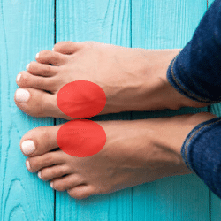 Striking the ball with the right part of your foot when kicking